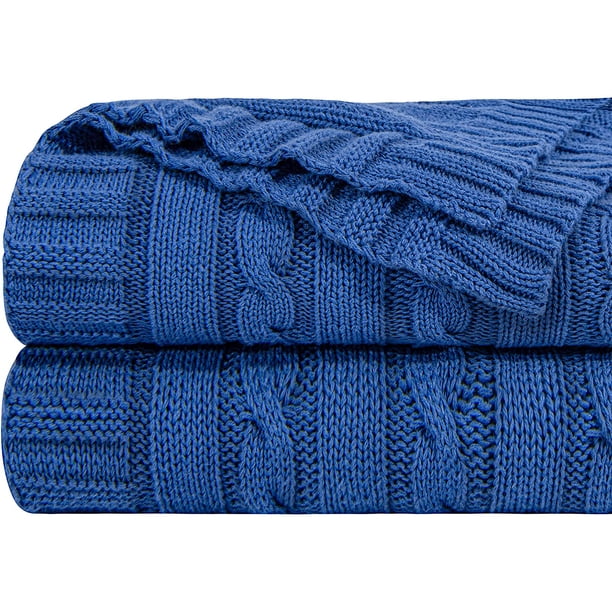 Manta Tejida 100% Algodón con Tejido de Punto Súper Suave, Cálido, Multicolor (51 x 67 Pulgadas, Caqui)
