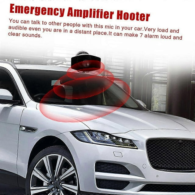 Car Megaphone 7 Tone Alarm Horn 12V 110dB Loud Speaker Fire Alarm Ambulance Blaring Police Siren