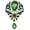 green, variant on Women's Crystal Silver-Tone Bouquet Flower Teardrop Large Gorgeous Bouquet Brooch Pin (green)