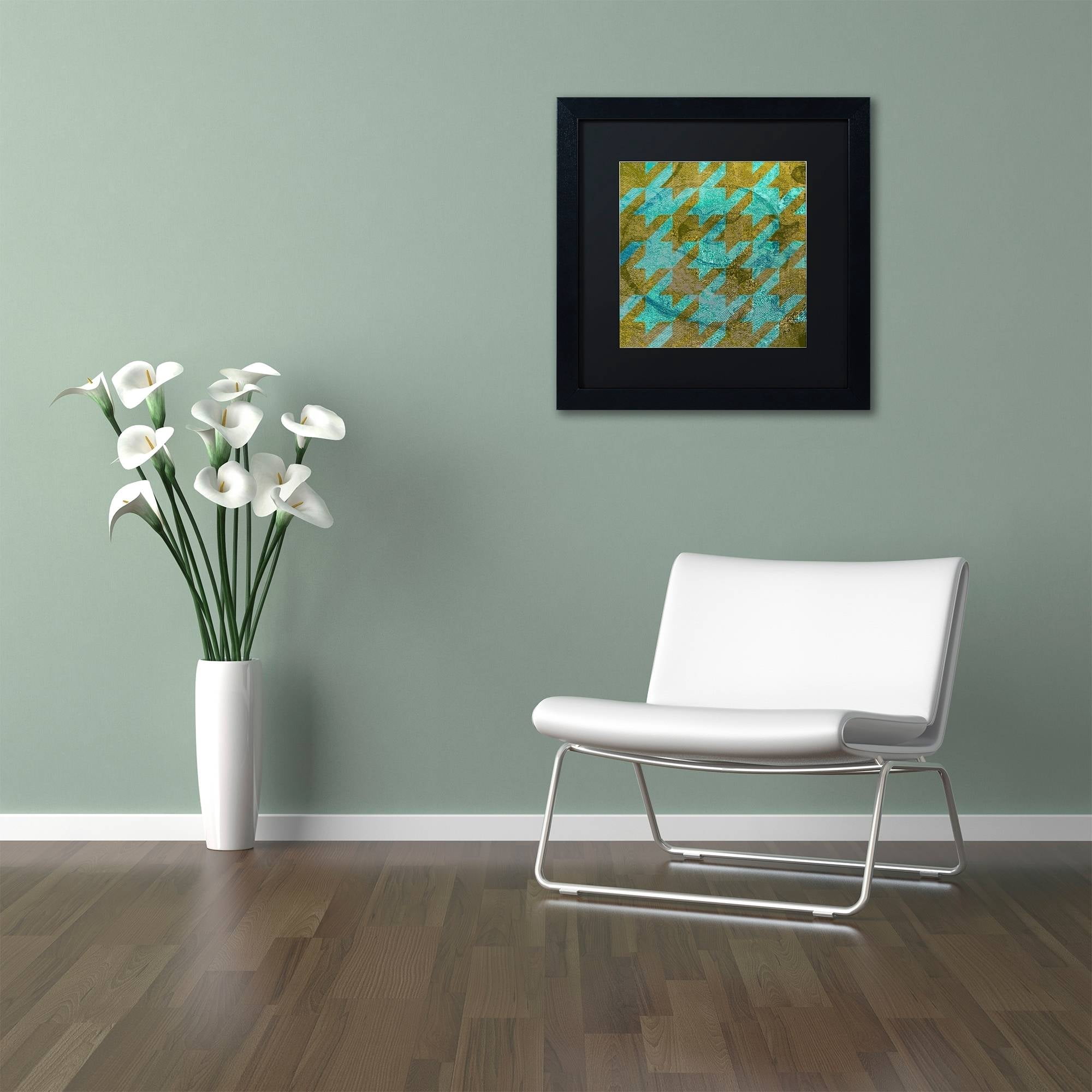 Trademark Fine Art "Houndstooth V" Canvas Art by Color Bakery Black Matte, Black Frame
