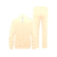 thumbnail image 3 of Women's 2Pc Full Zip Tracksuit, 4 Way Stretch with Reflective Stripes & Zipper Pockets for Golf Running Gym Beige S, 3 of 8