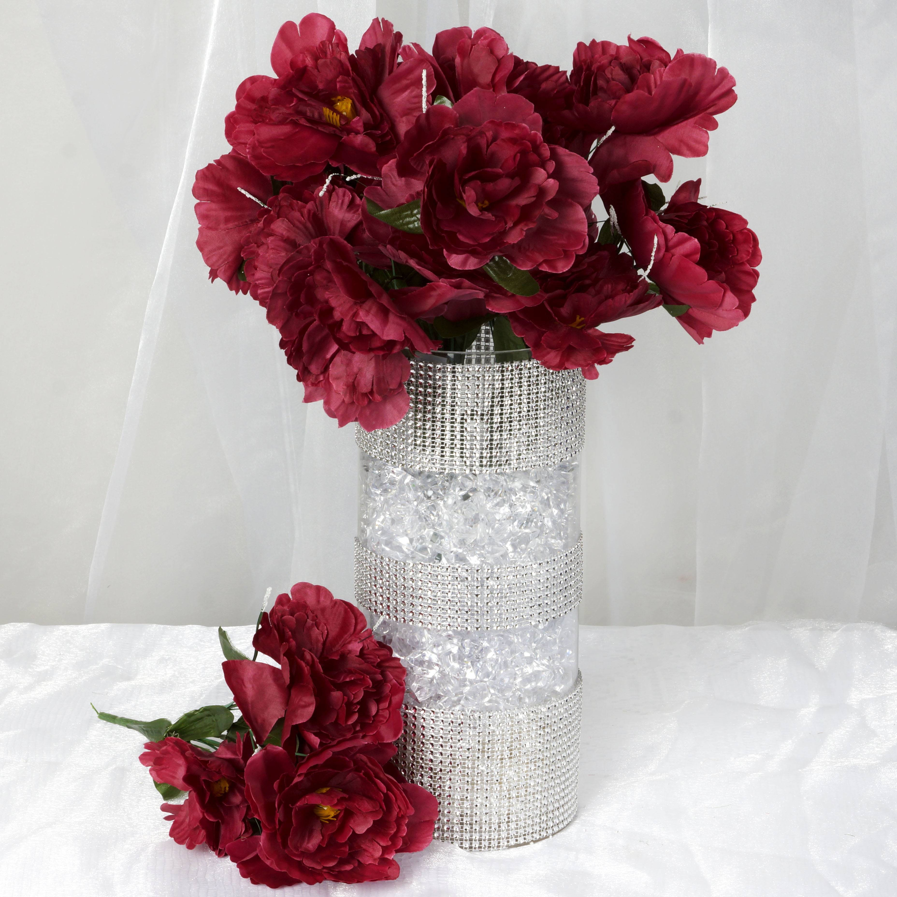 60 Lilac WINE BURGUNDY Silk Wedding Bouquet Flowers Centerpieces 