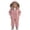 a-Pink9054, variant on Girls Two Piece Outfit Leopard Print Long Sleeve Zipper Fuzzy Trim Hooded Coat Suspenders Pants Warm Set For Fall Winter Daily Wear Fashionable Set