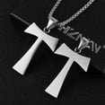 thumbnail image 3 of HZMAN Christian Tau Tao Cross Franciscan Stainless Steel Pendant Necklacee 22+2 Inch, 3 Colors, 3 of 6