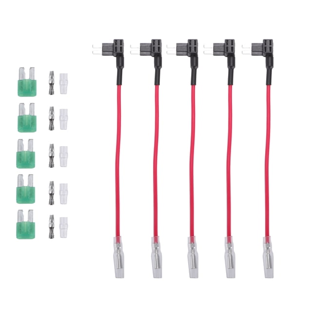 Unique Bargains 5 Set Universal Car Fuse Tap and Circuit Adapters 12V with 30A Blade Type Fuses