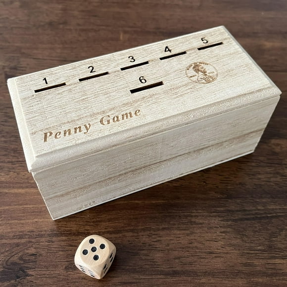 Juego de mesa Penny Game Wood Box para más de 2 jugadores con dados