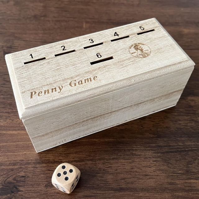 Juego de mesa Penny Game Wood Box para más de 2 jugadores con dados