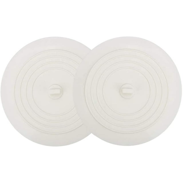 Tub Stopper 2 Pack, 6 Inches Large Silicone Drain Plug Hair Stopper Flat Suction Cover For Kitchen Bathroom And Laundry