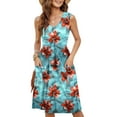 thumbnail image 7 of Xdegoge Sundresses for Women Sleeveless Button Down V Neck Summer Dress Casual A Line Midi Sun Dresses with Pockets Flowy Floral Boho Vacation Beach Dress Ropa Mujer Same Day, 7 of 7