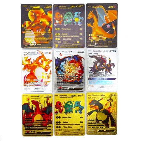 Spanish Pokemon Metal Card Vmax PIKACHU Charizard Gold Card