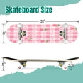 thumbnail image 2 of 31'' Complete Skateboard 7 Layer Canadian Maple Double Kick Deck Skateboards Gingham Check Hearts pastel pink white for baby Skate Board for Beginner Adult Gifts, 2 of 5