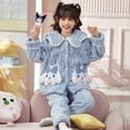 thumbnail image 2 of Anime Sanrios Pajama Set for Kids Home Wear Autumn Winter Kawaii Pompom Purins Cinnamoroll Kuromi Flannel Pajamas Warm Thickened, 2 of 5
