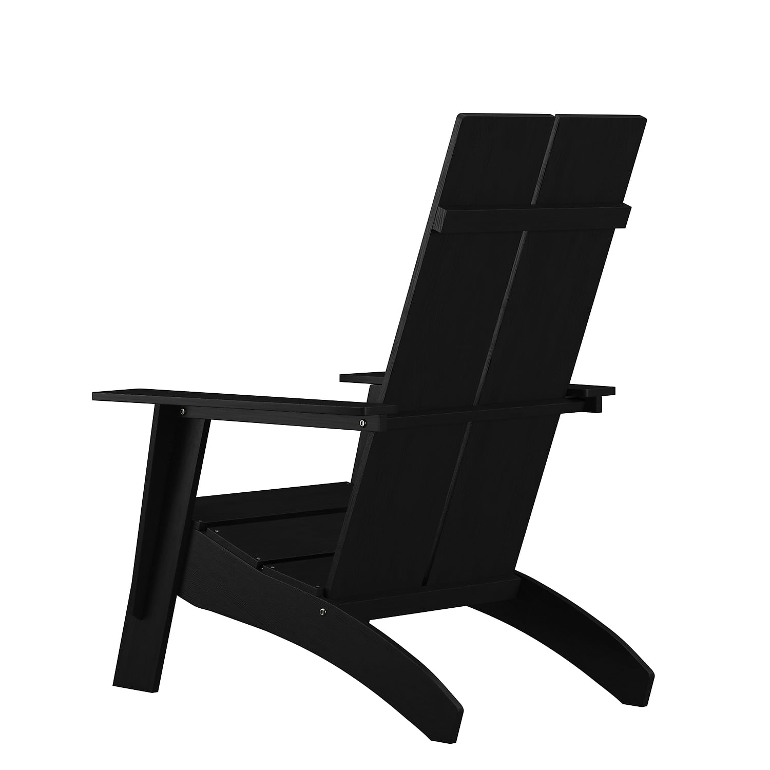 Flash Furniture Sawyer Poly Resin Wood Adirondack Chair - Black (Set of 4)
