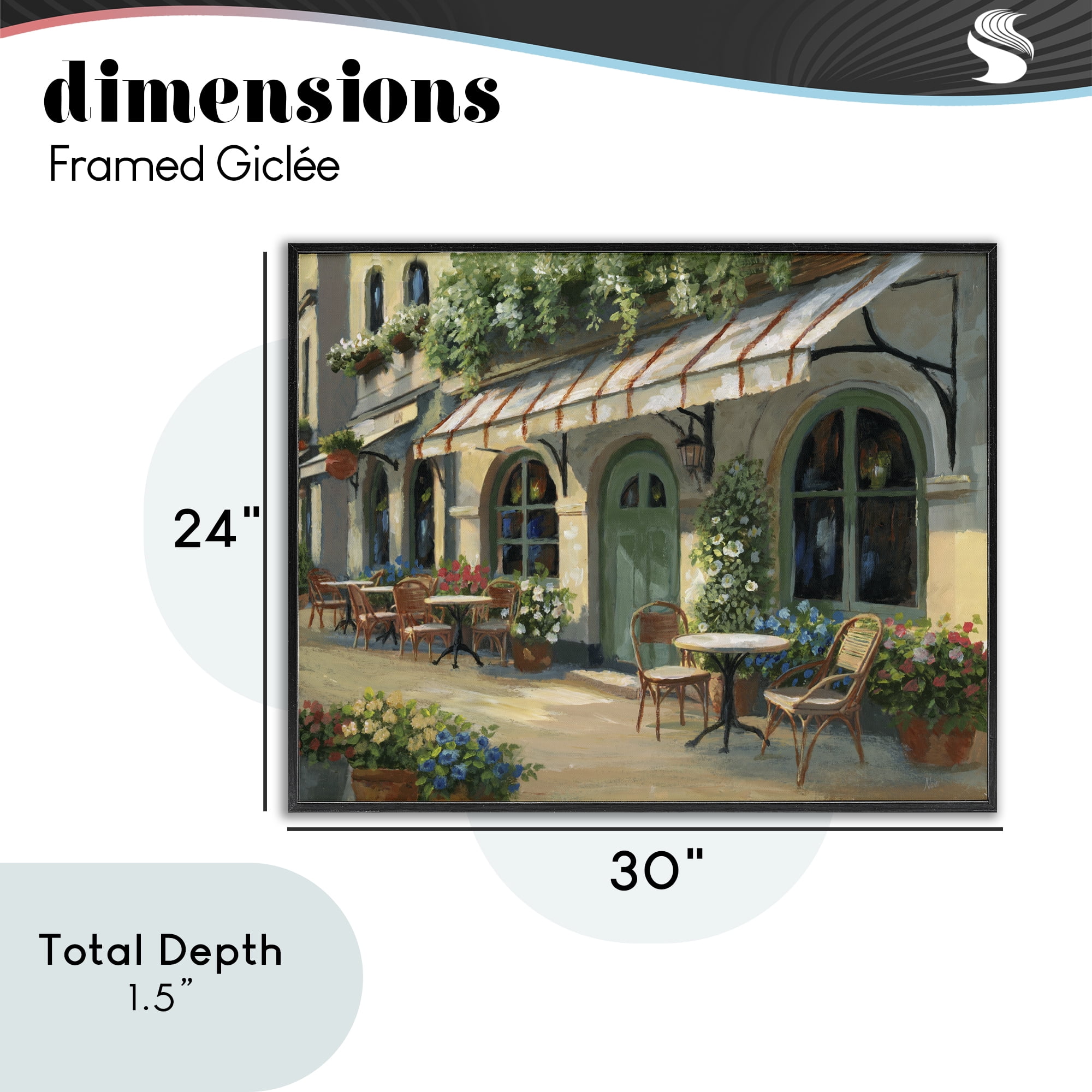 Stupell Industries Cozy Cafe Sunlit Patio Black Framed Giclee Art, design by Nan
