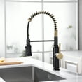 thumbnail image 3 of SUMERAIN Kitchen Faucet with Pull Down Sprayer Single Hole Spring Faucet for Kitchen Sink with 3-Function Sprayer, Black and Gold, 3 of 11