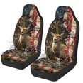 thumbnail image 4 of Jeiento Deer Car Front Seat Covers Waterproof Car Seat Cover for Front Seat Set of 2 American Flag Bucket Seat Covers Auto Accessories Fit Most Cars SUV Truck Van Sedan 4Th of July Decor, 4 of 6