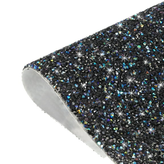 Bling Rhinestone Sheet Self-Adhesive Sticker 9.44 x 7.87 Inch Black Blue