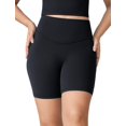 thumbnail image 1 of Pantalones cortos de entrenamiento para motociclistas Unisu Hugcurve, cintura alta, yoga, color negro, XL, 1 of 3
