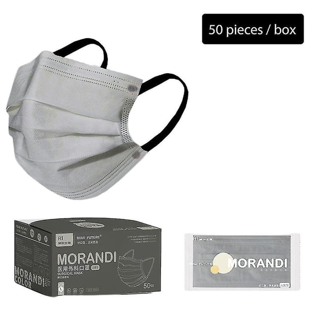 50pcs Disposable Face Mask With 3d Design 3 Ply Breathable Adults Face Cover