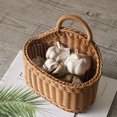 thumbnail image 2 of Hanging Storage Baskets 1 Pcs, Wall Woven Storage Basket, Plastic Pantry Wicker Baskets, Wall Mount Basket with Hook, Decorative Baskets for Organizing, Front Door Rattan Baskets for Kitchen (Brown), 2 of 8