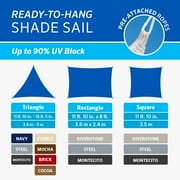 Coolaroo Ready to Hang Outdoor Sun Shade Sail Triangle 90% UV Block Protection for Backyard, Garden, Patio, Playground, 11'10 Triangle, Cocoa