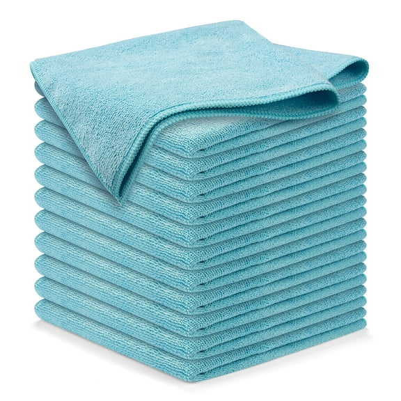 USANOOKS Microfiber Cleaning Cloth Grey - 12 Pcs (12.5"x12.5") - High Performance - 1200 Washes, Ultra Absorbent Microfiber Towel Weave Grime & Liquid for Streak-Free Mirror Shine - Car Washing Cloth
