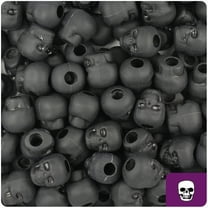 BeadTin Black Matte 11mm Skull Pony Beads (150pcs)