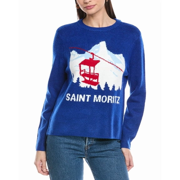 Vince Camuto womens  Saint Moritz Motif Sweater, XL, Blue