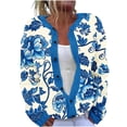 thumbnail image 3 of yoeyez Fall Cardigans for Women Vintage Floral Print Sweater Long Sleeve Knit Sweater Cardigans Button Down Retro Graphic Coats Multicolor,XL, 3 of 6