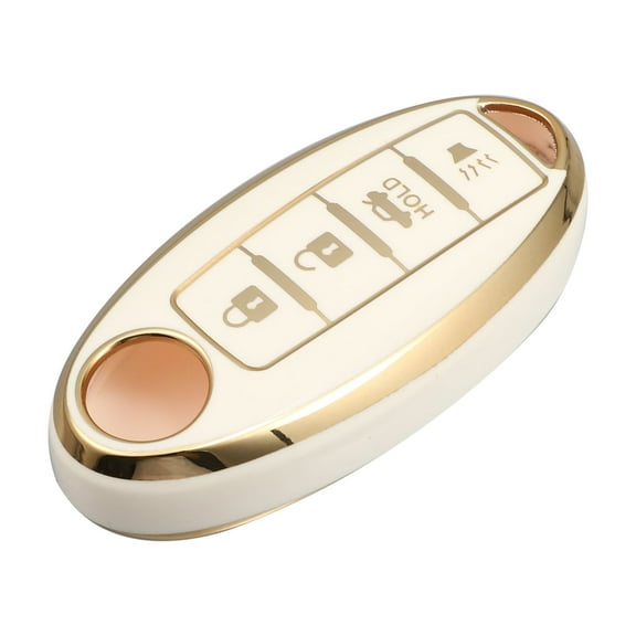 Unique Bargains Silicone for Smart Key Fob Case Cover for Nissan Altima 2019 2020 2021 Key Fob Shell Protector Keyless for White