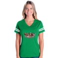 thumbnail image 1 of Womens Horses Herd Football V-Neck T-Shirt, 1 of 5