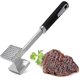 thumbnail image 1 of Meat Tenderizer Dual Hammer Function Pounder Tool with Textured Side and Flat Side For Tenderizing Steak Beef Poultry 10.8' Length, Black and Silver, 1 of 5