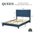 thumbnail image 5 of Amolife Queen Bed Frame, Platform Bed Frame with Fabric Upholstered Headboard, Navy Blue, 5 of 8