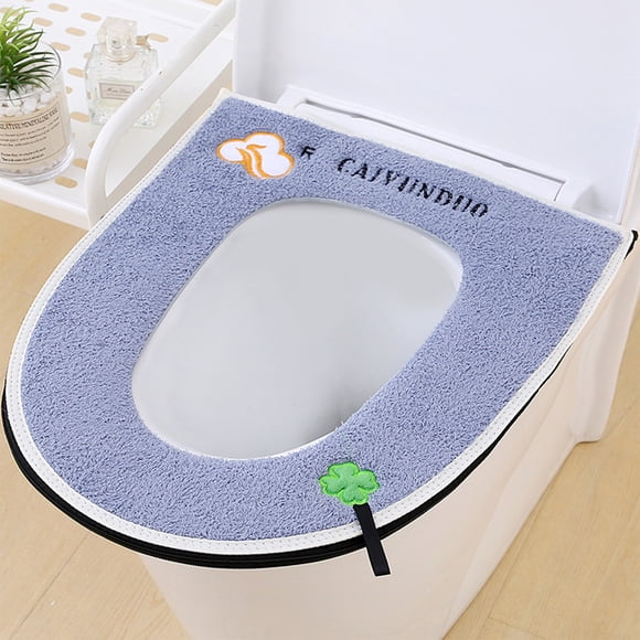 Toilet seat cushion with handle fully covered household toilet seat cushion detachable and washable toilet seat cushion suitable for all seasons