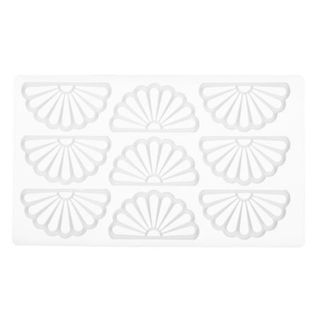 

nbuaila Chocolate Mold Food Grade 9 Cavities DIY Cake Decorating Tool Hollow Fan Shape Fondant Candy Reusable Silicone Mould Kitchen Supplies