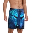 thumbnail image 2 of Sikiie Futuristic Blue Light Wolf Mens Pajama Shorts, Lightweight Lounge Pant with Pockets Soft Sleep Pj Shorts for MenMedium, 2 of 6