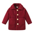 thumbnail image 2 of Otqutp 1-6 Years Toddler Baby Girls Long Coat Tollder Kids Winter Solid Color Stand Up Collar Jacket Warm Outwear Clothes with Pockets (Red,18-24 Months), 2 of 4