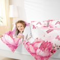 thumbnail image 4 of Homewish Letter A Monogrammed Bedding Comforter Set,Pink Flower Butterfly Twin Comforter Sets,Chic Glitter Print Bedding Set For Girls,Microfiber Room Decorative Reversible,2-Piece, 4 of 8