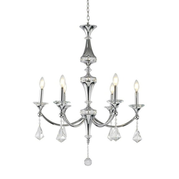 Bethel International Chandelier Chrome Iron & Crystal
