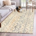 thumbnail image 2 of Bohemian Floral Large Area Rugs for Bedroom Living Room, Soft Non Slip Carpet Bedside Rug, Vintage Gradient European Line Rectangular Floor Cover Kitchen Accent Rug 4'x6' for Dining Room/Office, 2 of 9