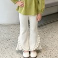thumbnail image 2 of Mnyotv Ruffle Flared Leggings Girls Fashion High Waisted Trousers Toddler Girl Casual Dance Yoga Pants Size 2-3 Years, 2 of 4