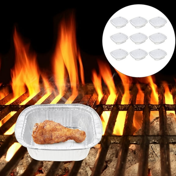 MLINS Silver Plastic To Go Containers with Lids for Storage 10 Sets Ideal for Microwave and Oven Use