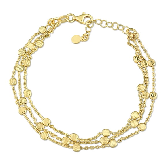 AMOUR Multi-Strand Chain Bracelet In Yellow Plated Sterling Silver, 7.5 In
