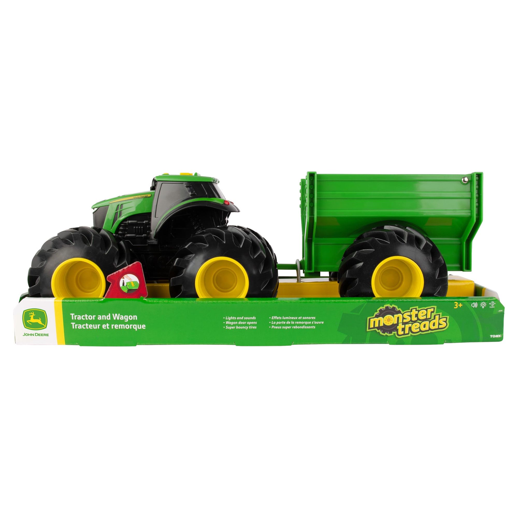 John Deere Monster Treads Lights & Sounds 8 inch Tractor with Wagon - image 9 of 9