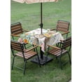 thumbnail image 3 of Outdoor Tablecloth with Umbrella Hole and Zipper, Easter Bunny Square Table Cloth 54x54 Inch Waterproof Tablecloth, Spring Easter Eggs Floral Leaves Watercolor Picnic Table Cover for Patio Camping, 3 of 7