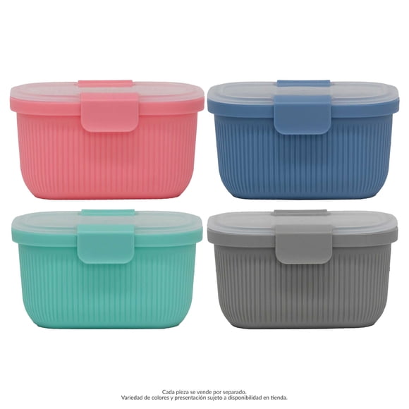 Contenedor Mainstays Rectangular con Tapa Hermética para Almacenamiento de Alimentos de 569 ml.