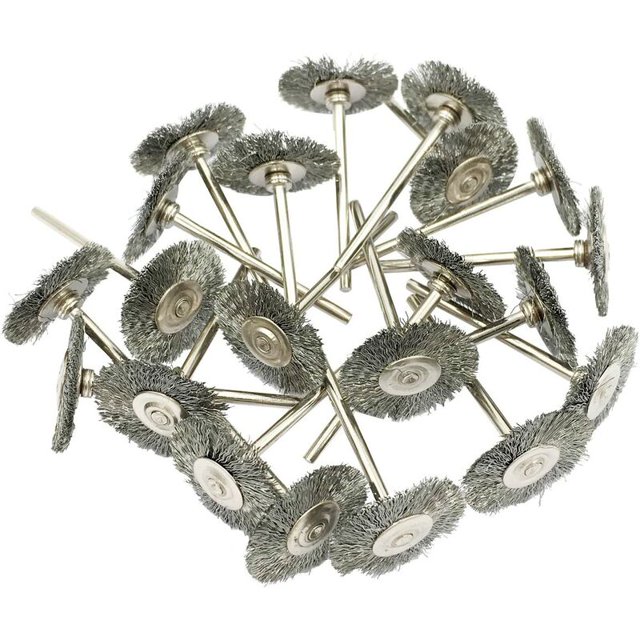20 Cepillos Rotativos De Alambre De Acero De 22 Mm, Cepillo De Pulido Abrasivo Para Herramientas Rotativas