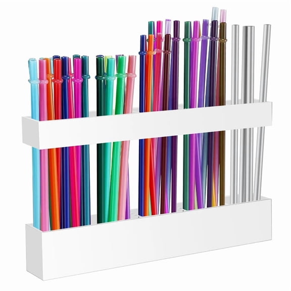 9.5In Large Acrylic Straw Holder for Cabinet Door-Reusable Tumbler Organizer,Small Kitchen Accessories Container A