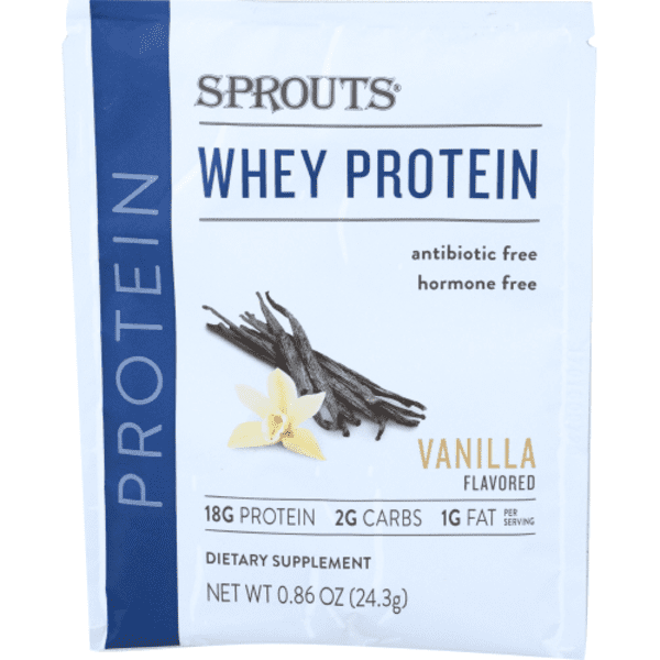 Sprouts Vanilla Whey Protein Packet, 0.86 OZ