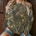 thumbnail image 5 of Makaor Women's Sweatshirt Tops Plus Size Crew Neck Tops Camouflage Long Sleeve Pullover Tees Oversized Casual Fall Winter Clothes, 5 of 7